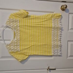 Striped Blouse with Lace.